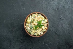 Салат оливье с мясом говядины