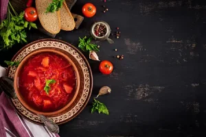 Борщ домашний с квашеной капустой