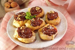 Сарагли с шоколадным заварным кремом и клубничным конфитюром